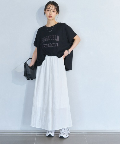 Anclear oui（アンクリアウィ）の「ギャザーフレアスカート（スカート・レディース・White/Black・F）」の13枚目の写真