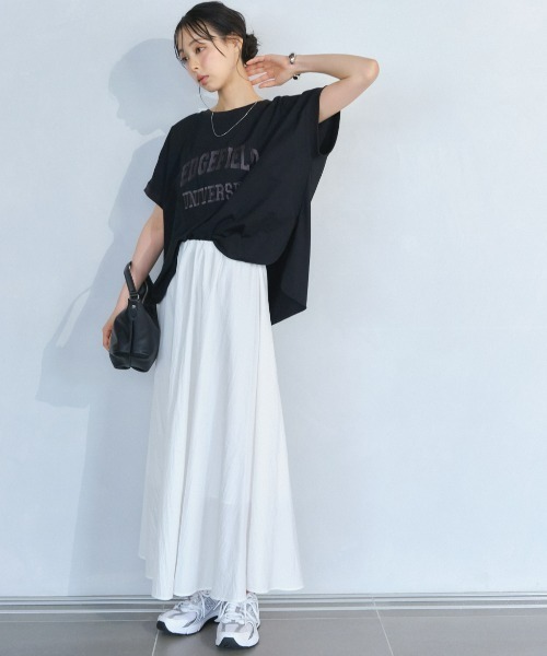 Anclear oui（アンクリアウィ）の「ギャザーフレアスカート（スカート・レディース・White/Black・F）」の15枚目の写真