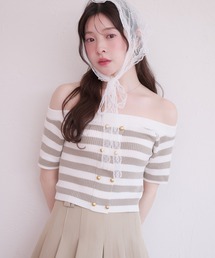 新品　MINAKO★YOKOMORI ボートネック　オフショルダー　トップス オフショルダートップス 肩だし ボートネック」に該当するファッション