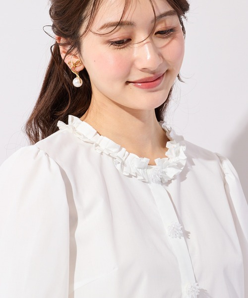 Rose Tiara（ローズティアラ）の「異素材切替ペプラムブラウス（シャツ/ブラウス・レディース・オフホワイト・38/42）」の11枚目の写真