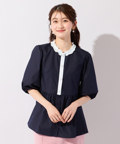 Rose Tiara（ローズティアラ）の「異素材切替ペプラムブラウス（シャツ/ブラウス・レディース・オフホワイト・38/42）」の15枚目の写真