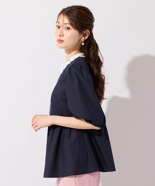 Rose Tiara（ローズティアラ）の「異素材切替ペプラムブラウス（シャツ/ブラウス・レディース・オフホワイト・38/42）」の19枚目の写真