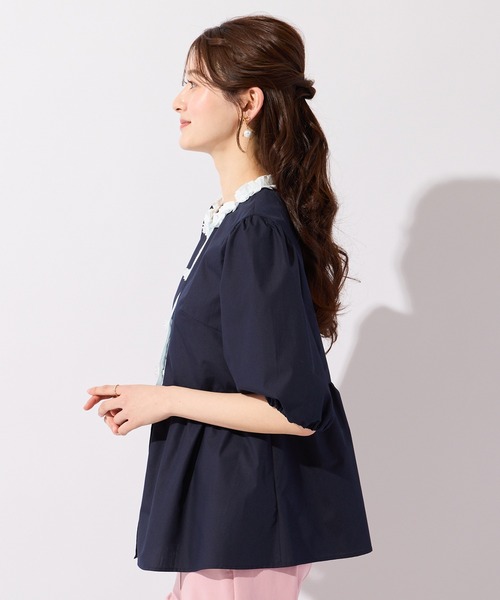 Rose Tiara（ローズティアラ）の「異素材切替ペプラムブラウス（シャツ/ブラウス・レディース・オフホワイト・38/42）」の20枚目の写真