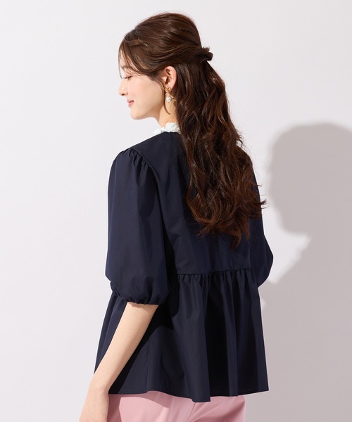 Rose Tiara（ローズティアラ）の「異素材切替ペプラムブラウス（シャツ/ブラウス・レディース・オフホワイト・38/42）」の21枚目の写真