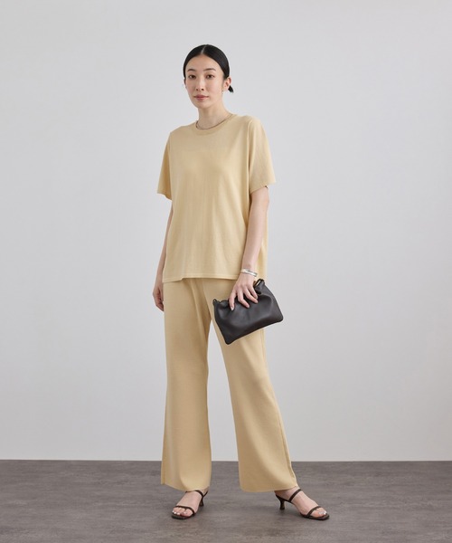 SALON adam et rope'（サロン アダム エ ロペ）の「クールニットプルオーバー / セットアップ対応（Tシャツ/カットソー・レディース・キナリ/サックスブルー/ブラック・FREE）」の15枚目の写真