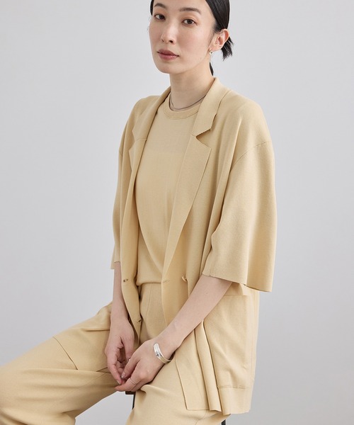 SALON adam et rope'（サロン アダム エ ロペ）の「クールニットプルオーバー / セットアップ対応（Tシャツ/カットソー・レディース・キナリ/サックスブルー/ブラック・FREE）」の14枚目の写真
