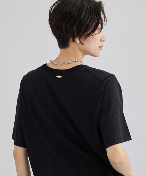 SALON adam et rope'（サロン アダム エ ロペ）の「クールニットプルオーバー / セットアップ対応（Tシャツ/カットソー・レディース・キナリ/サックスブルー/ブラック・FREE）」の18枚目の写真