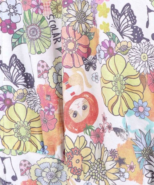 ScoLar(スカラー)の「ScoLar(スカラー) トマトにゃんこ×花柄 接触冷感パーカー(パーカー・レディース・ブラック/オフホワイト・MEDIUM)」の14枚目の写真