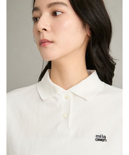 Mila Owen（ミラオーウェン）の「【接触冷感】ドロストポロシャツ（ポロシャツ・レディース・チャコールグレー/ネイビー/ホワイト/ライム・F）」の21枚目の写真