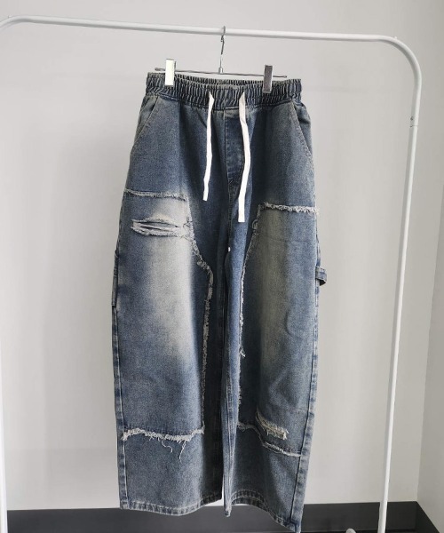 YACA(ヤーカ)の「Damage Carpenter Denim PT/ダメージカーペンターデニムパンツ【unisex item】(デニムパンツ・レディース・ブルー・FREE)」の15枚目の写真