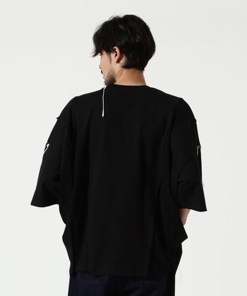 DISCOVERED(ディスカバード)の「DISCOVERED(ディスカバード) 別注SWITCHING LOOPING WIDE TEE(Tシャツ/カットソー・メンズ・ブラック/ホワイト・3/1)」の3枚目の写真
