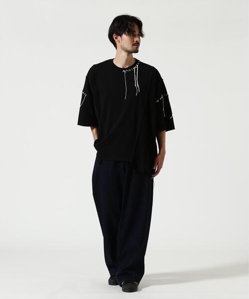 DISCOVERED(ディスカバード)の「DISCOVERED(ディスカバード) 別注SWITCHING LOOPING WIDE TEE(Tシャツ/カットソー・メンズ・ブラック/ホワイト・3/1)」の4枚目の写真