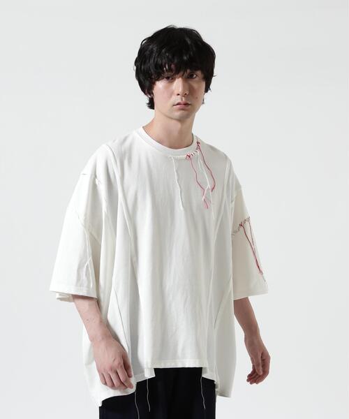 DISCOVERED(ディスカバード)の「DISCOVERED(ディスカバード) 別注SWITCHING LOOPING WIDE TEE(Tシャツ/カットソー・メンズ・ブラック/ホワイト・3/1)」の16枚目の写真