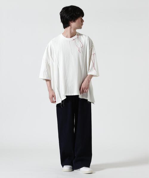 DISCOVERED(ディスカバード)の「DISCOVERED(ディスカバード) 別注SWITCHING LOOPING WIDE TEE(Tシャツ/カットソー・メンズ・ブラック/ホワイト・3/1)」の14枚目の写真