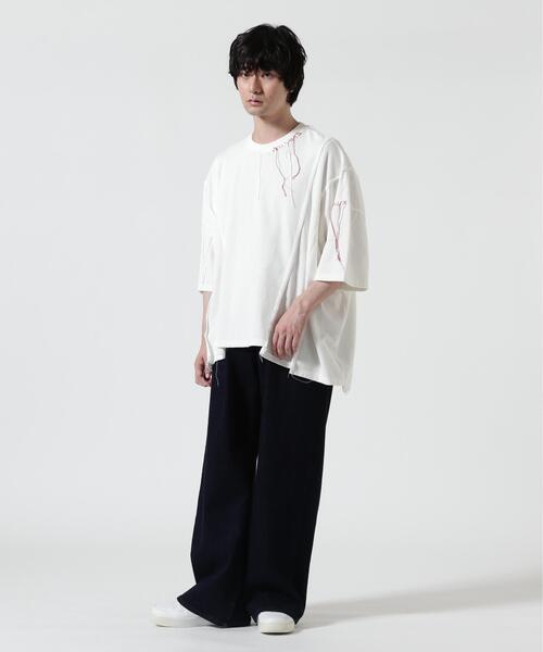 DISCOVERED(ディスカバード)の「DISCOVERED(ディスカバード) 別注SWITCHING LOOPING WIDE TEE(Tシャツ/カットソー・メンズ・ブラック/ホワイト・3/1)」の13枚目の写真
