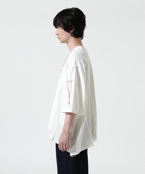 DISCOVERED(ディスカバード)の「DISCOVERED(ディスカバード) 別注SWITCHING LOOPING WIDE TEE(Tシャツ/カットソー・メンズ・ブラック/ホワイト・3/1)」の12枚目の写真