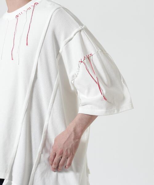 DISCOVERED(ディスカバード)の「DISCOVERED(ディスカバード) 別注SWITCHING LOOPING WIDE TEE(Tシャツ/カットソー・メンズ・ブラック/ホワイト・3/1)」の9枚目の写真
