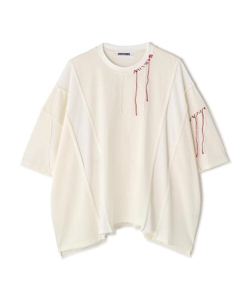 DISCOVERED(ディスカバード)の「DISCOVERED(ディスカバード) 別注SWITCHING LOOPING WIDE TEE(Tシャツ/カットソー・メンズ・ブラック/ホワイト・3/1)」の7枚目の写真