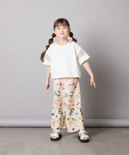 a.v.v（アーヴェヴェ）の「[120-150]【ママとお揃いコーデが叶う】フラワープリントワイドパンツ（その他パンツ・キッズ・アイボリー・120/130/140/150）」の6枚目の写真