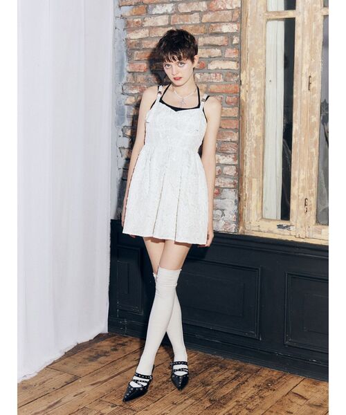jouetie(ジュエティ)の「ジャガードボリュームキャミワンピース(ワンピース・レディース・ホワイト/ブルー/ブラック・FREE)」の18枚目の写真
