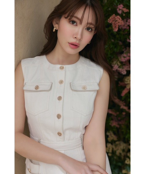 Her lip to（ハーリップトゥー）の「Padua Denim Dress（ワンピース・レディース・ホワイト・S/M）」の2枚目の写真