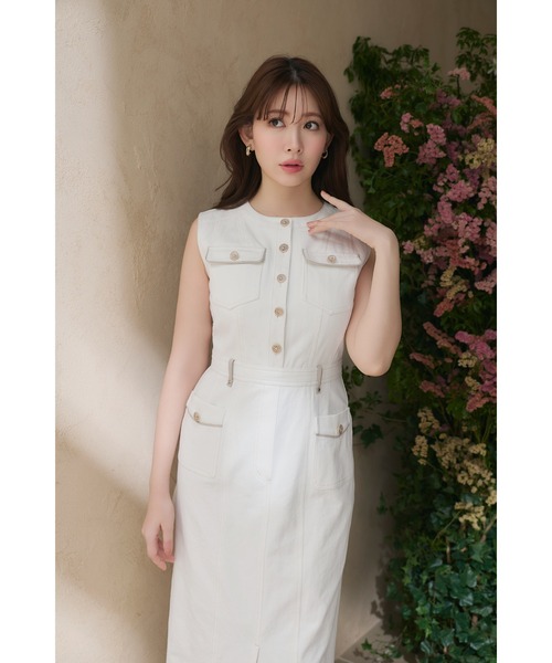 Her lip to（ハーリップトゥー）の「Padua Denim Dress（ワンピース・レディース・ホワイト・S/M）」の3枚目の写真