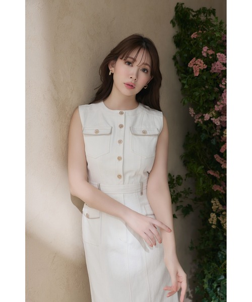 Her lip to（ハーリップトゥー）の「Padua Denim Dress（ワンピース・レディース・ホワイト・S/M）」の4枚目の写真