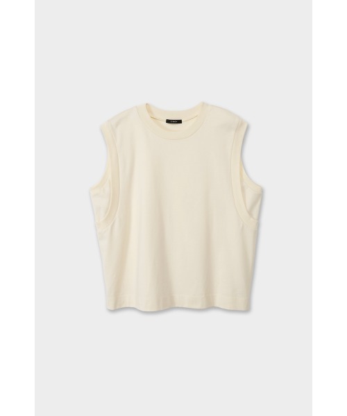 CINOH（チノ）の「REFINA メンズスリーブレスTシャツ（Tシャツ/カットソー・メンズ・ブラック/オフホワイト/サックスブルー/ホワイト系その他・44/48/46）」の2枚目の写真