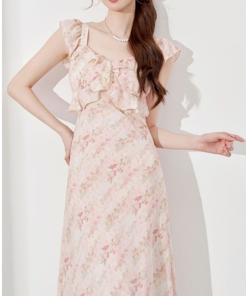 LUCPY(ラクピー)の「フリルフラワーキャミワンピース(ワンピース・レディース・ピンク・X-LARGE/LARGE/MEDIUM/SMALL)」の4枚目の写真