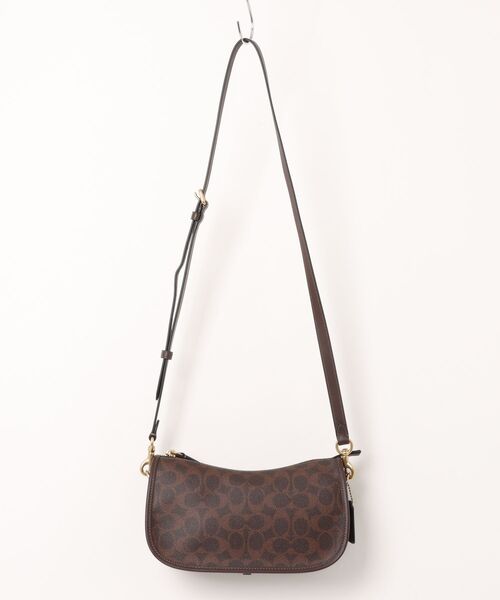 COACH ロゴ入りショルダーバッグ 中型 アイボリー/ブラウン ウェイバリーバッグ・シグネチャーキャンバス（ショルダーバッグ