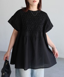 Riberry | インド綿スモッキング刺繍フレアブラウス(シャツ/ブラウス)