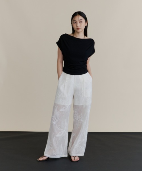 DFFUR.（ディフル）の「オフショルストレッチショートトップス【3WAY】（Tシャツ/カットソー・レディース・ブラック/オフホワイト/グレー・FREE）」の20枚目の写真