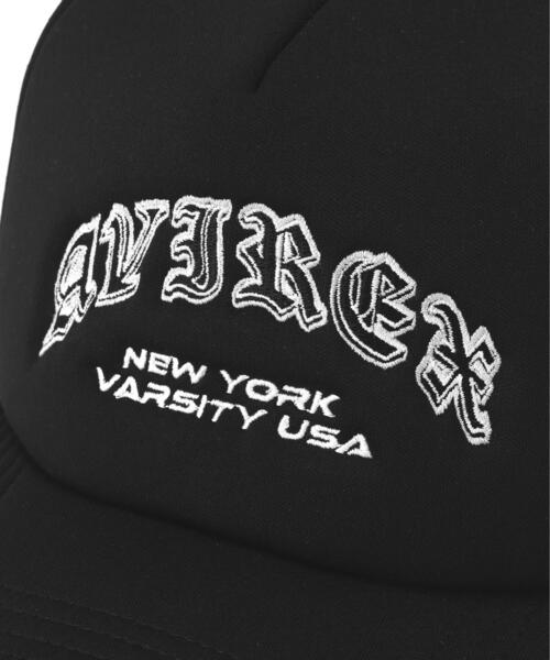 AVIREX(アヴィレックス)の「VARSITY OLD ENGLISH ARCH LOGO MESH CAP / バーシティ アーチロゴ メッシュキャップ / AVIREX / アヴィレックス(キャップ・メンズ・ブラック/ホワイト・F)」の9枚目の写真
