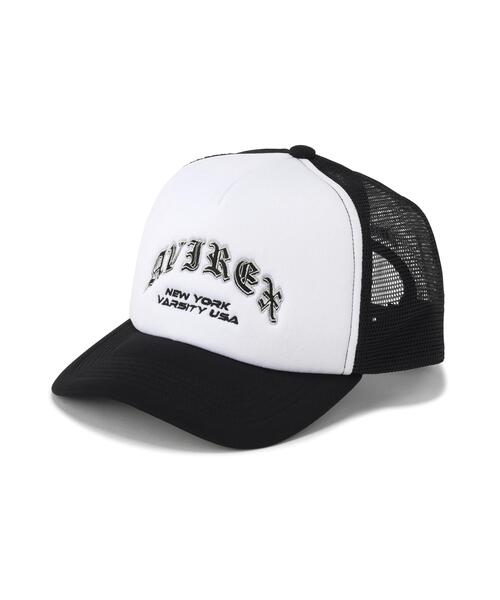 AVIREX(アヴィレックス)の「VARSITY OLD ENGLISH ARCH LOGO MESH CAP / バーシティ アーチロゴ メッシュキャップ / AVIREX / アヴィレックス(キャップ・メンズ・ブラック/ホワイト・F)」の2枚目の写真