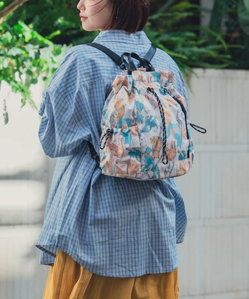 KiU(キウ)の「【KiU】マルチウェイ 3WAYドローストリング リュック&トート&ショルダーバッグ(11L)(バックパック/リュック・レディース・マルチ/ブラック/レオパード/その他3/その他2・FREE)」の16枚目の写真