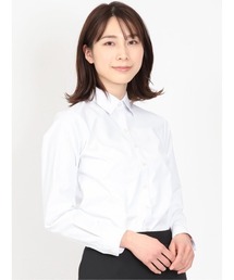 m.f.editorial | ブラウス ワイシャツ レディース 長袖 形態安定 UV 透け防止 レギュラーカラー 白 無地 綿混(ビジネスシャツ)