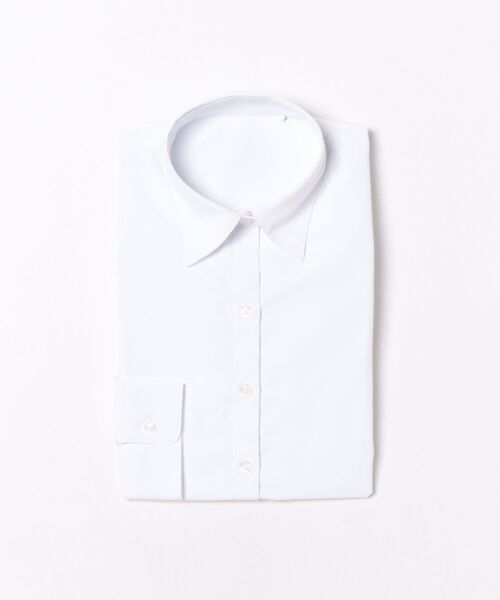 m.f.editorial(エムエフエディトリアル)の「ブラウス ワイシャツ レディース 長袖 形態安定 UV 透け防止 レギュラーカラー 白 無地 綿混(ビジネスシャツ・レディース・ホワイト・LARGE/X-LARGE/S/MEDIUM)」の14枚目の写真
