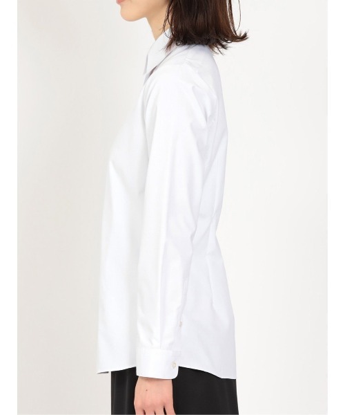 m.f.editorial(エムエフエディトリアル)の「ブラウス ワイシャツ レディース 長袖 形態安定 UV 透け防止 レギュラーカラー 白 無地 綿混(ビジネスシャツ・レディース・ホワイト・LARGE/X-LARGE/S/MEDIUM)」の9枚目の写真