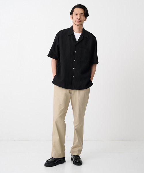 IRENISA（イレニサ）の「【irenisa/イレニサ】別注SUMMER TWEED OPEN COLLAR SHIRT（シャツ/ブラウス・メンズ・ブラック/ダークブラウン・2/3）」の4枚目の写真