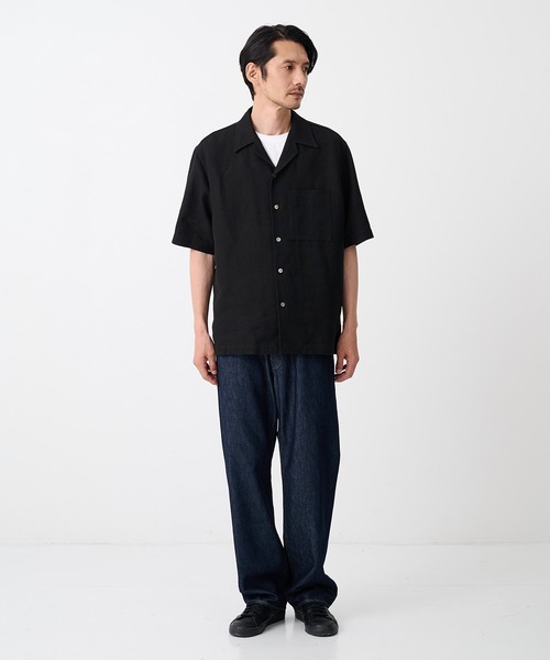 IRENISA（イレニサ）の「【irenisa/イレニサ】別注SUMMER TWEED OPEN COLLAR SHIRT（シャツ/ブラウス・メンズ・ブラック/ダークブラウン・2/3）」の5枚目の写真