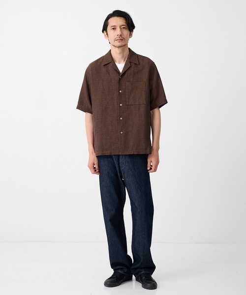 IRENISA（イレニサ）の「【irenisa/イレニサ】別注SUMMER TWEED OPEN COLLAR SHIRT（シャツ/ブラウス・メンズ・ブラック/ダークブラウン・2/3）」の7枚目の写真
