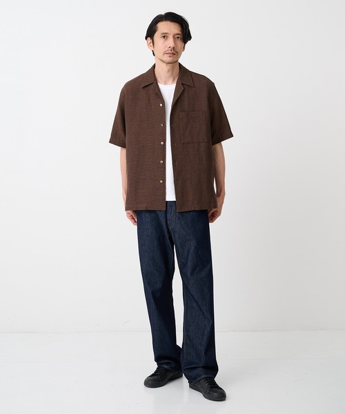 IRENISA（イレニサ）の「【irenisa/イレニサ】別注SUMMER TWEED OPEN COLLAR SHIRT（シャツ/ブラウス・メンズ・ブラック/ダークブラウン・2/3）」の8枚目の写真