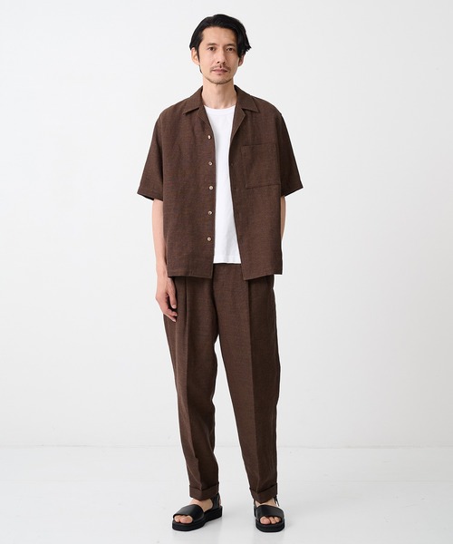IRENISA（イレニサ）の「【irenisa/イレニサ】別注SUMMER TWEED OPEN COLLAR SHIRT（シャツ/ブラウス・メンズ・ブラック/ダークブラウン・2/3）」の6枚目の写真