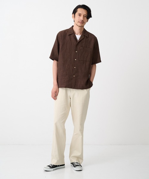 IRENISA（イレニサ）の「【irenisa/イレニサ】別注SUMMER TWEED OPEN COLLAR SHIRT（シャツ/ブラウス・メンズ・ブラック/ダークブラウン・2/3）」の9枚目の写真
