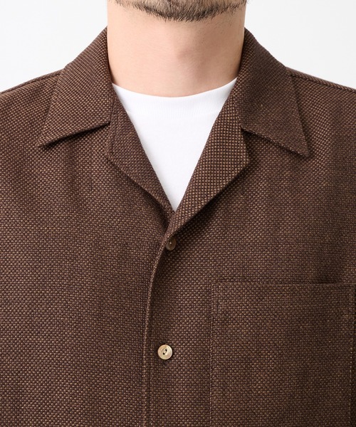 IRENISA（イレニサ）の「【irenisa/イレニサ】別注SUMMER TWEED OPEN COLLAR SHIRT（シャツ/ブラウス・メンズ・ブラック/ダークブラウン・2/3）」の10枚目の写真