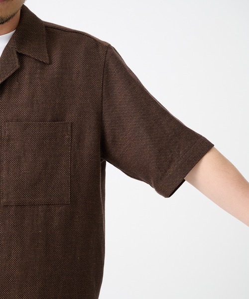 IRENISA（イレニサ）の「【irenisa/イレニサ】別注SUMMER TWEED OPEN COLLAR SHIRT（シャツ/ブラウス・メンズ・ブラック/ダークブラウン・2/3）」の11枚目の写真