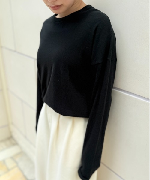CAROUSE LAMBRA(ケラウズランブラ)の「LS CREW(Tシャツ/カットソー・レディース・ブラック/ホワイト・FREE)」の9枚目の写真