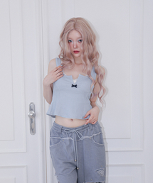 CHERRYQUIRI | hook line sleeveless - washed blue(Tシャツ/カットソー)