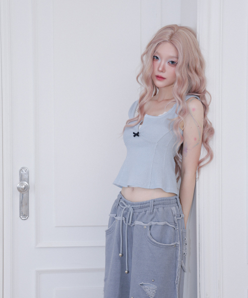 CHERRYQUIRI(チェリーキュリー)の「hook line sleeveless - washed blue(Tシャツ/カットソー・レディース・その他・FREE)」の2枚目の写真