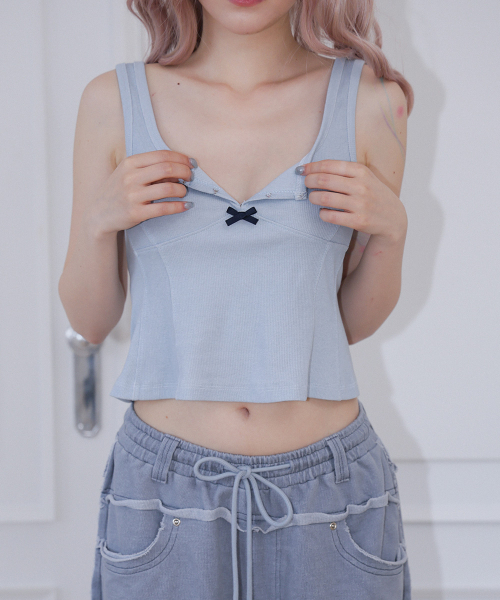 CHERRYQUIRI(チェリーキュリー)の「hook line sleeveless - washed blue(Tシャツ/カットソー・レディース・その他・FREE)」の4枚目の写真